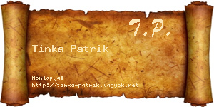 Tinka Patrik névjegykártya